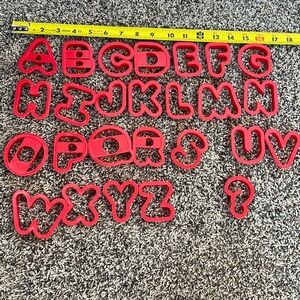 Alphabet cookie cutters or playdoh cutters